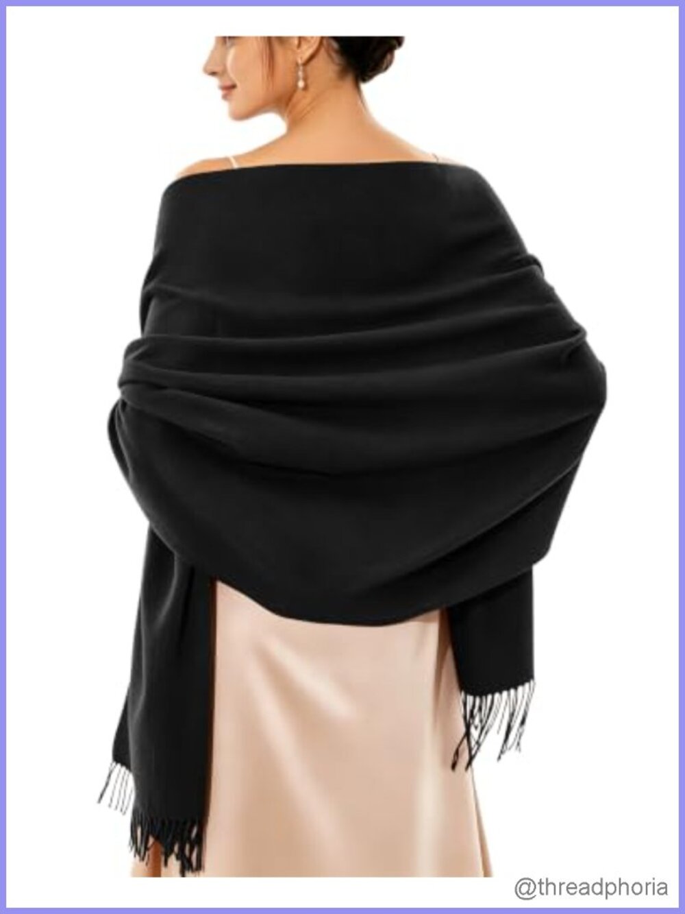 Oversized Pashmina Shawl Wrap Women Polyester Viscose Evening Scarf